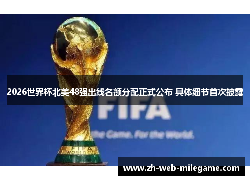 2026世界杯北美48强出线名额分配正式公布 具体细节首次披露